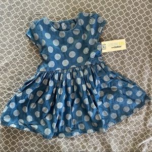 Baby Chambray Dress Polka Dot Print